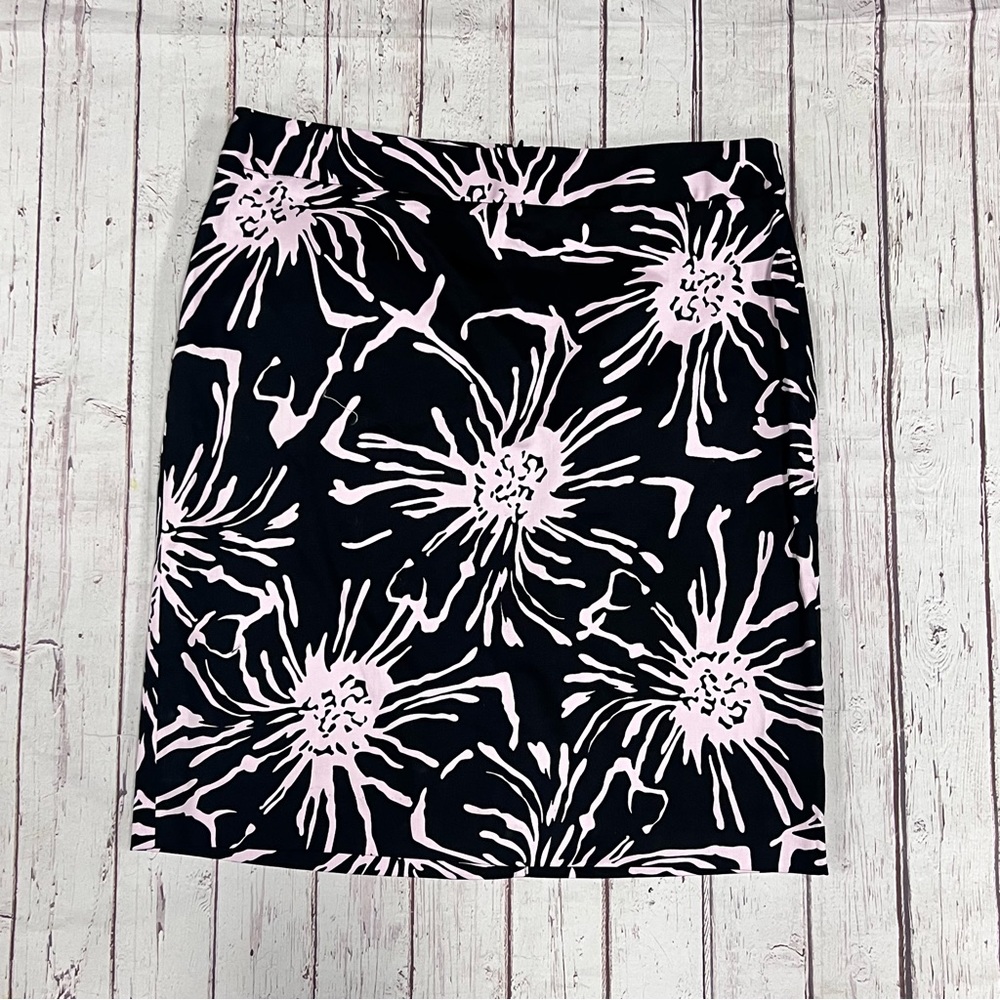 Women’s Black & Pink Pencil Straight Dress Skirt Size 12 Elliott Lauren